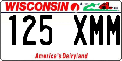 WI license plate 125XMM