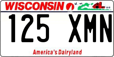 WI license plate 125XMN