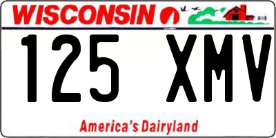 WI license plate 125XMV