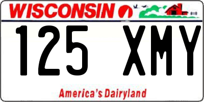 WI license plate 125XMY
