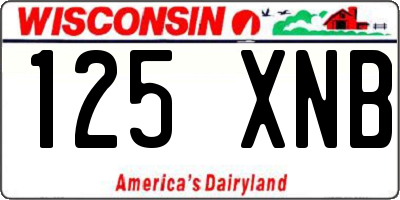 WI license plate 125XNB