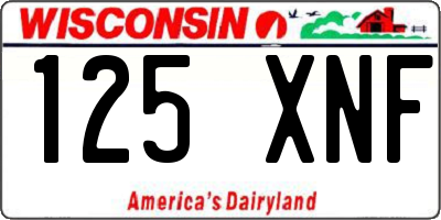 WI license plate 125XNF