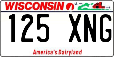 WI license plate 125XNG