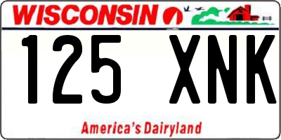 WI license plate 125XNK
