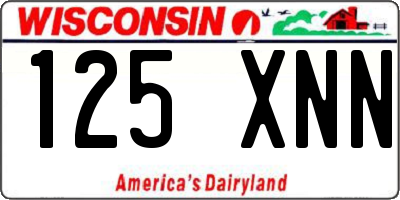 WI license plate 125XNN