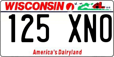 WI license plate 125XNO
