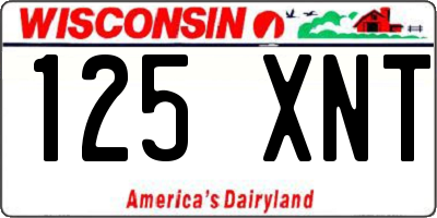 WI license plate 125XNT