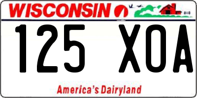 WI license plate 125XOA