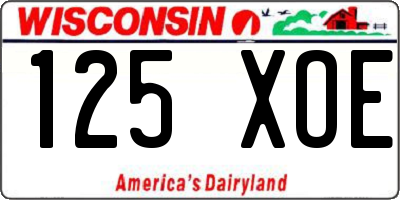 WI license plate 125XOE