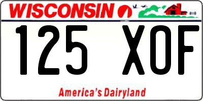 WI license plate 125XOF