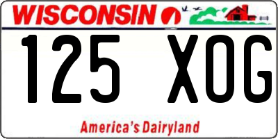 WI license plate 125XOG