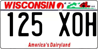 WI license plate 125XOH