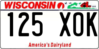 WI license plate 125XOK