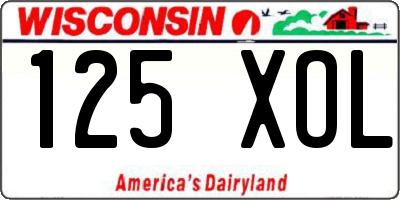 WI license plate 125XOL