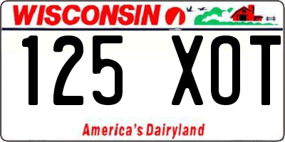 WI license plate 125XOT