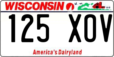 WI license plate 125XOV