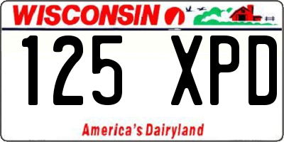 WI license plate 125XPD