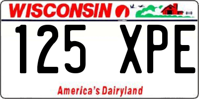 WI license plate 125XPE
