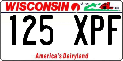 WI license plate 125XPF