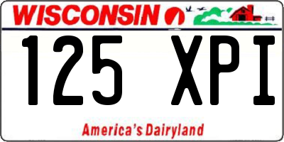 WI license plate 125XPI