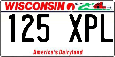 WI license plate 125XPL