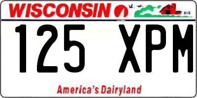 WI license plate 125XPM