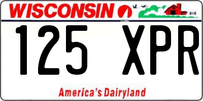 WI license plate 125XPR