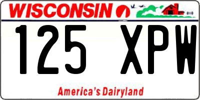 WI license plate 125XPW