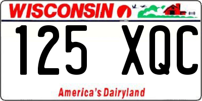 WI license plate 125XQC