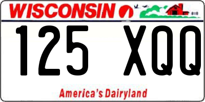 WI license plate 125XQQ