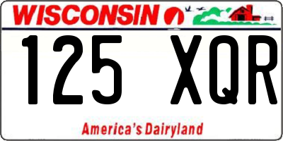 WI license plate 125XQR