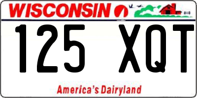 WI license plate 125XQT
