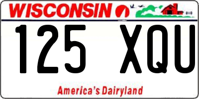 WI license plate 125XQU