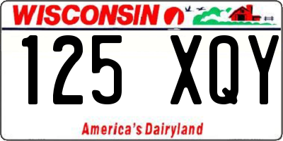 WI license plate 125XQY