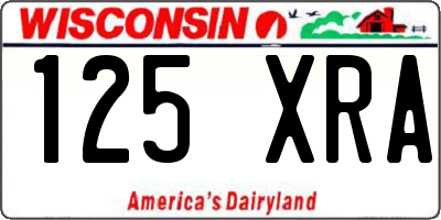 WI license plate 125XRA