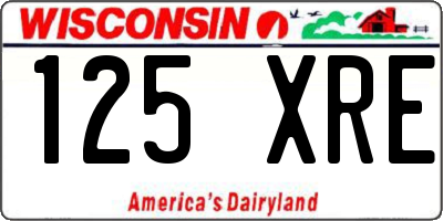 WI license plate 125XRE