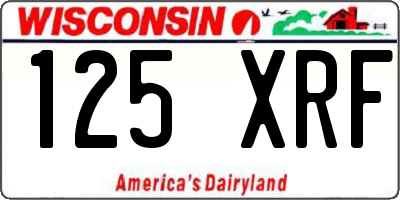 WI license plate 125XRF
