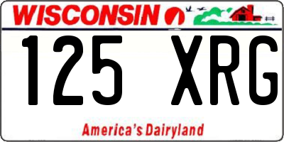 WI license plate 125XRG