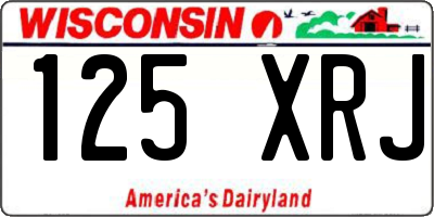 WI license plate 125XRJ