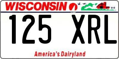 WI license plate 125XRL