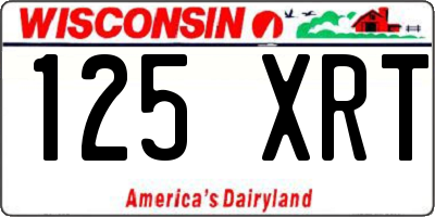 WI license plate 125XRT