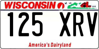 WI license plate 125XRV