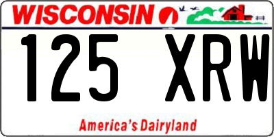 WI license plate 125XRW