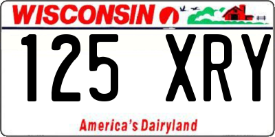 WI license plate 125XRY