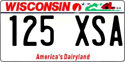 WI license plate 125XSA
