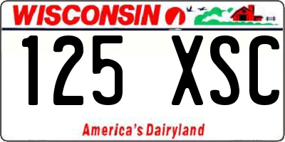 WI license plate 125XSC