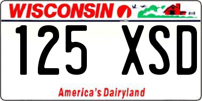 WI license plate 125XSD