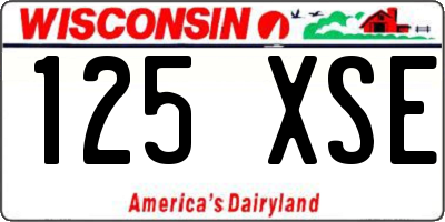 WI license plate 125XSE