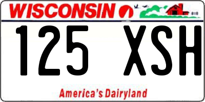 WI license plate 125XSH