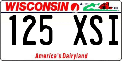 WI license plate 125XSI